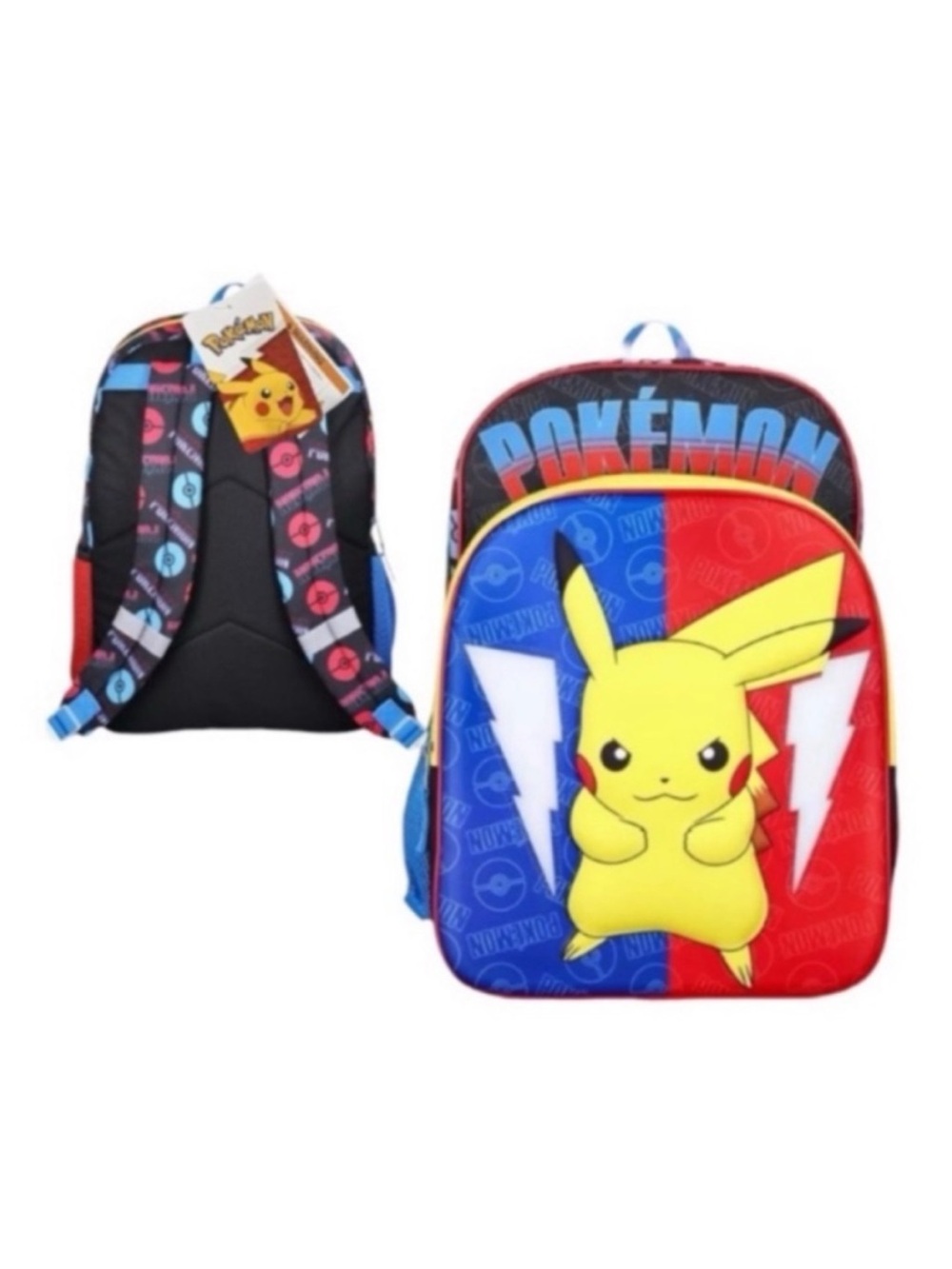 Pokemon Pikachu Light Up Kids Backpack - Red, Blue, Black